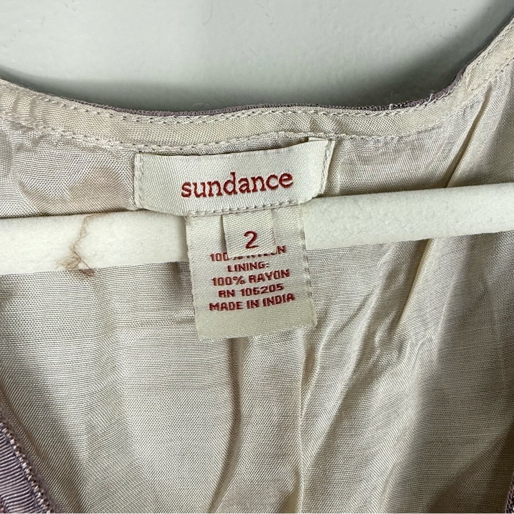 Sundance Dress Womens 2 Embroidered Floral Sheer V-Neck Sleeveless Pink Boho - Picture 5 of 8